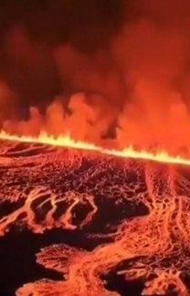 Vulcão entra em erupção pela quarta vez em três meses, na Islândia (Reprodução/Record News - 18.03.2024)